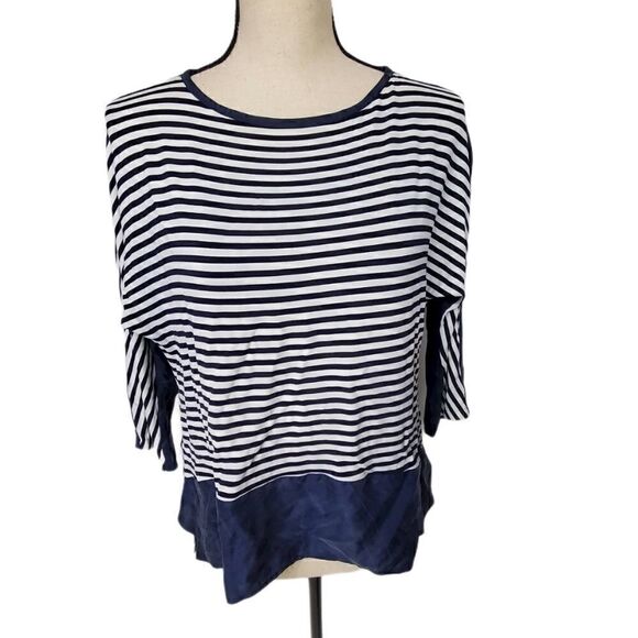 Max Volmary Silk Colorblock Striped Top - Picture 2 of 9